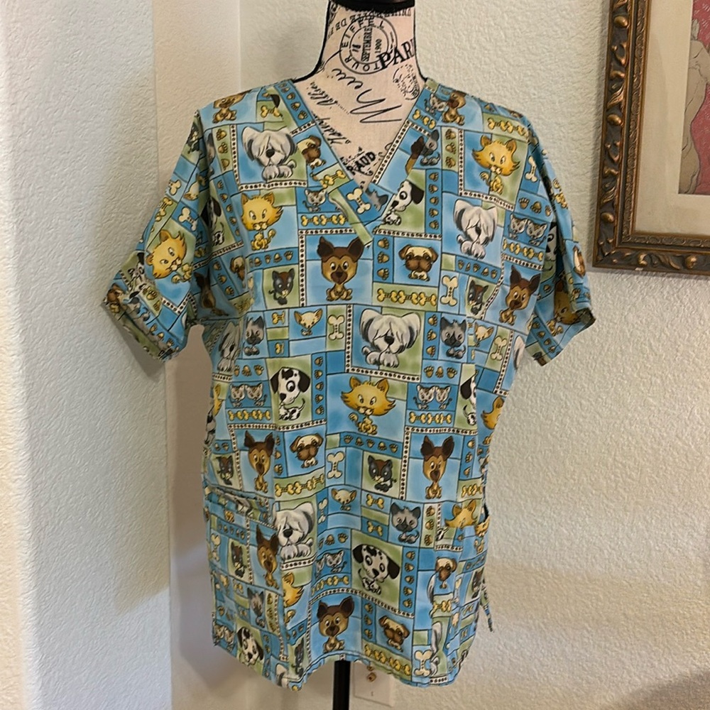 Dog themed Scrub top